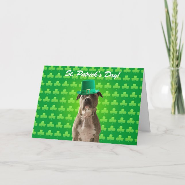 Tarjeta de saludo de canguro Pitbull St Patricks D (Anverso)