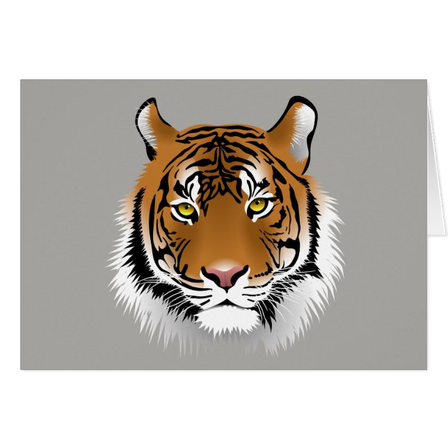 Tarjeta de saludo de cara de tigre (Anverso (Horizontal))