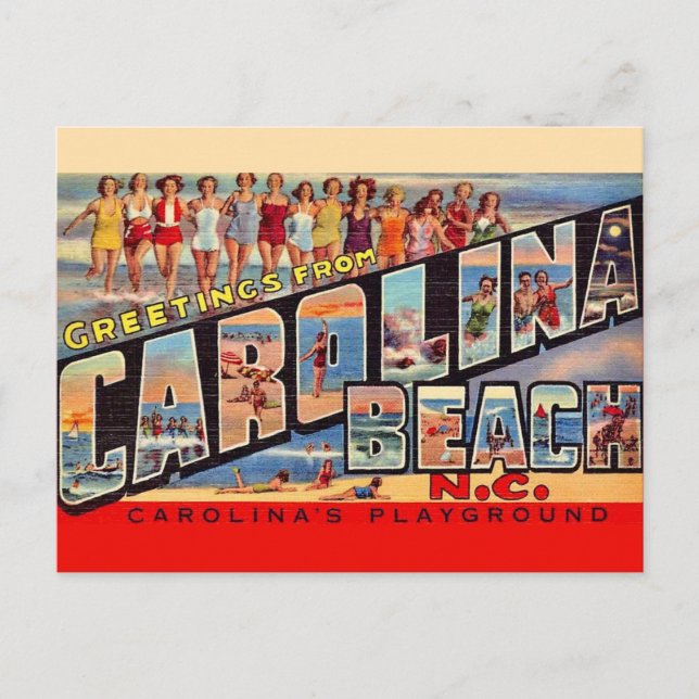 Tarjeta de saludo de Carolina Beach (Anverso)