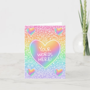 Tarjeta de saludo de carros de carros de arco iris