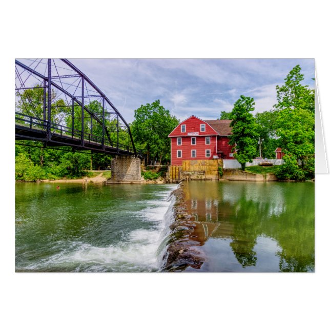 Tarjeta de saludo de cascada de avena cruzada de g (Anverso (Horizontal))