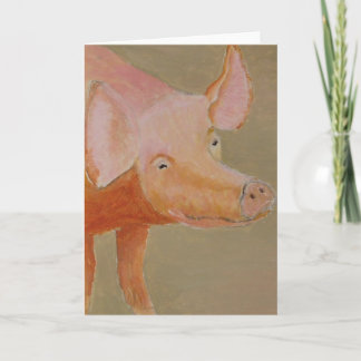 Tarjeta de saludo de cerdo