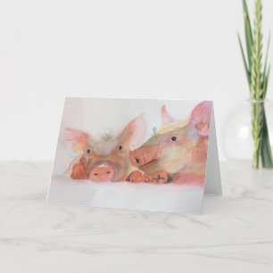 Tarjeta de saludo de cerdo