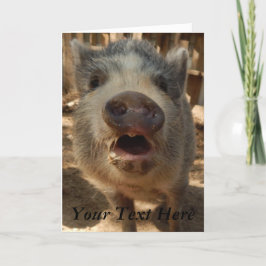 Tarjeta de saludo de cerdo Adorable Personalizada,