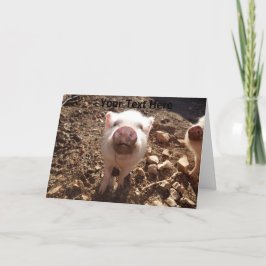 Tarjeta de saludo de cerdo Mini Snout sucio y pers