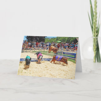 Tarjeta de saludo de cerdo volador