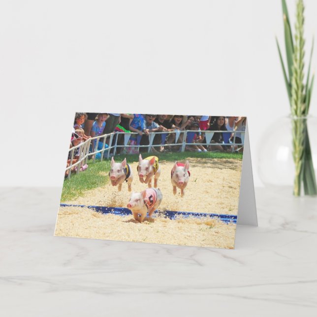 Tarjeta de saludo de cerdo volador (Anverso)