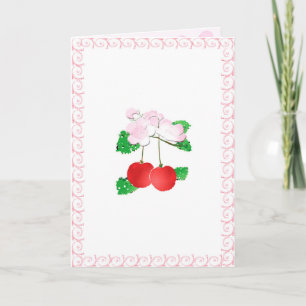 Tarjeta de saludo de cerezo