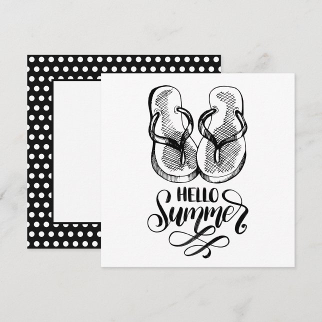 Tarjeta de saludo de chanclas de verano (Anverso / Reverso)