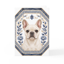 Tarjeta de saludo de Chinoiserie de Bulldog Francé