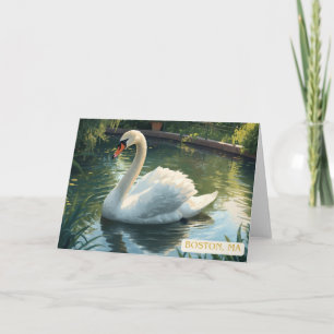 Tarjeta de saludo de cisne del jardín público de B