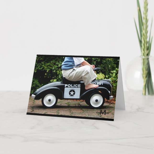 Tarjeta de saludo de coches de la policía (Anverso)