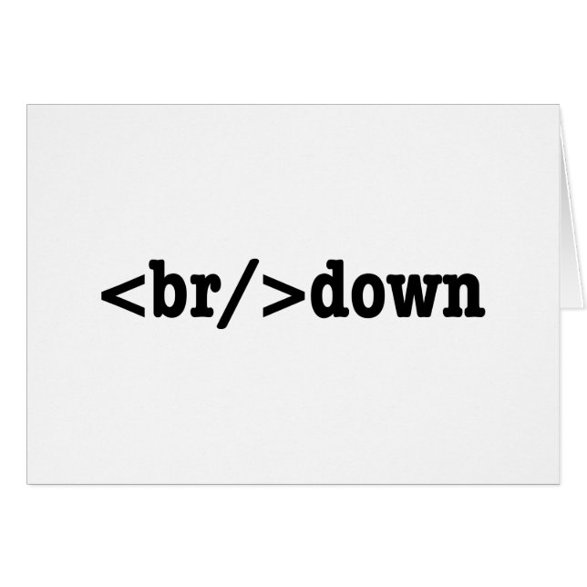 tarjeta de saludo de código HTML de descomposición (Anverso (Horizontal))