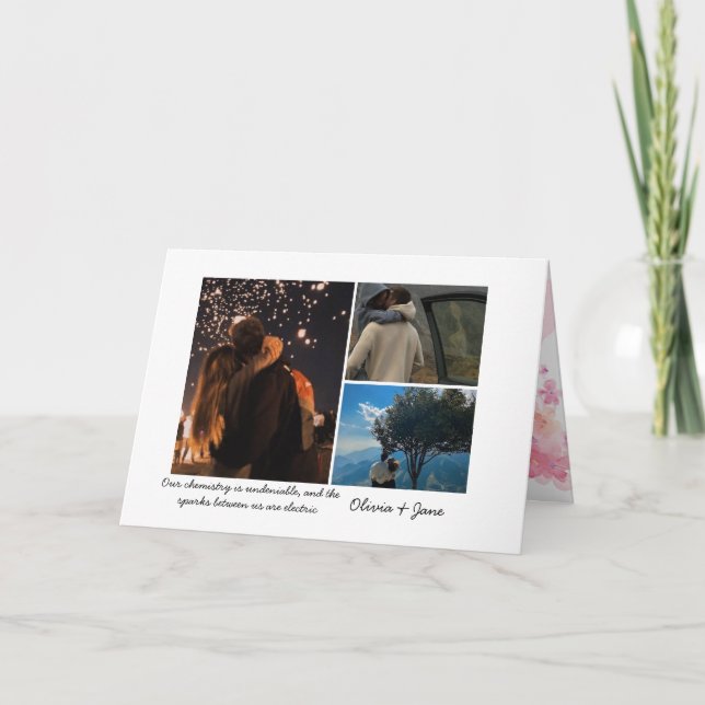 Tarjeta de saludo de collage de fotos personalizad (Anverso)