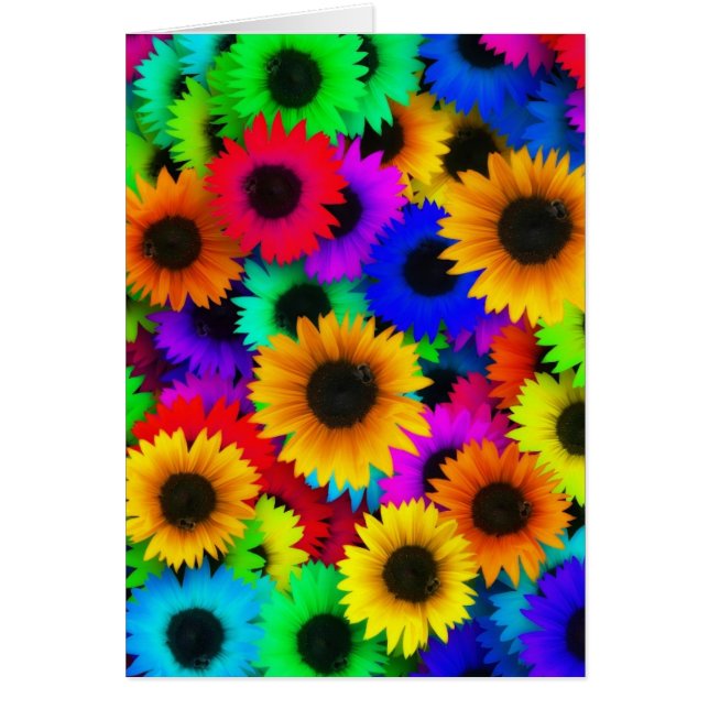 Tarjeta de saludo de collage de girasol (Frente)