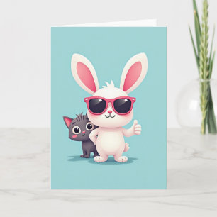 Tarjeta de saludo de Cool Bunny Pal