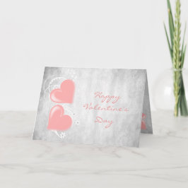 Tarjeta de saludo de Corazón de San Valentín rosa