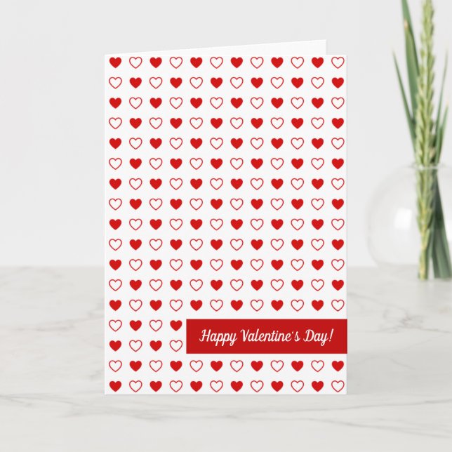 Tarjeta de saludo de corazones doblados (Anverso)