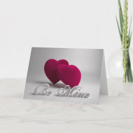 Tarjeta de saludo de corazones en 3D Be Mine