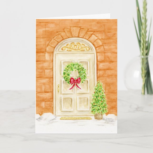 Tarjeta de saludo de correa delantera para navidad (Anverso)