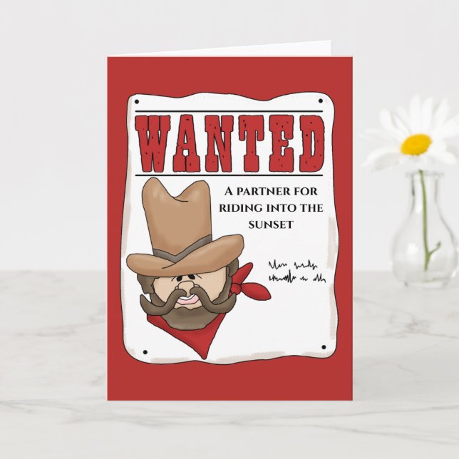 Tarjeta de saludo de Cowboy Poster deseada (Planta pequeña)