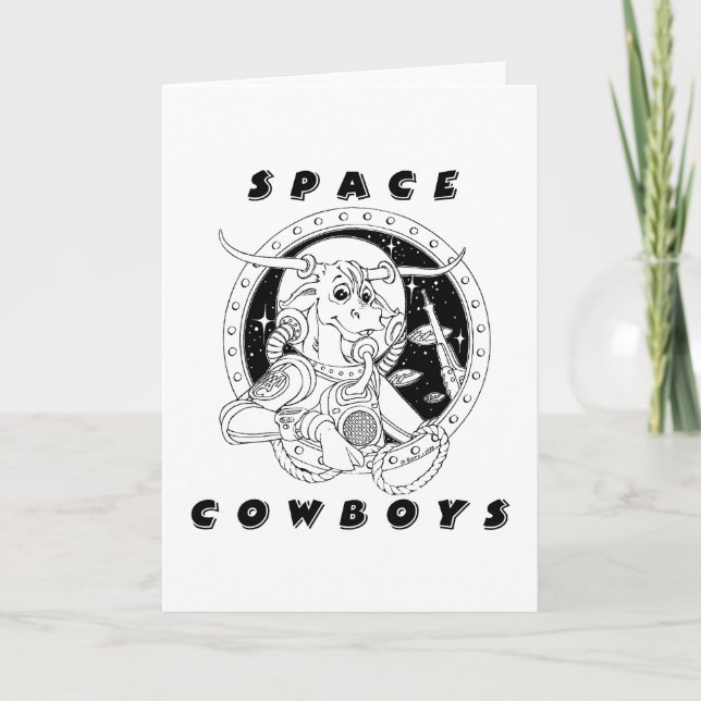 Tarjeta de saludo de Cowboys Espaciales (Anverso)