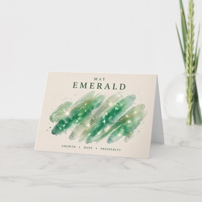 Tarjeta de saludo de cristal esmeralda (Anverso)