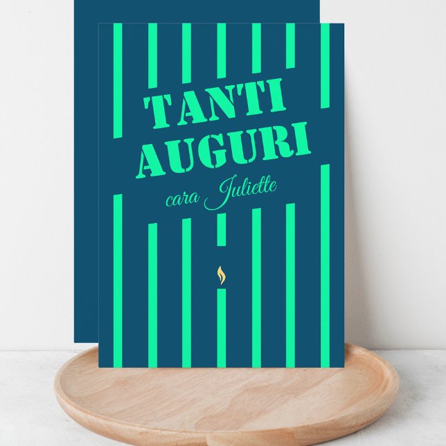 Tarjeta de saludo de cumpleaños azul tanti auguri  (Subido por el creador)