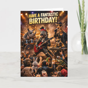 Tarjeta de saludo de cumpleaños de banda Safari ro