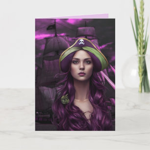 Tarjeta de saludo de cumpleaños de bonito PIRATE C