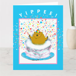 tarjeta de saludo de cumpleaños de groundhog