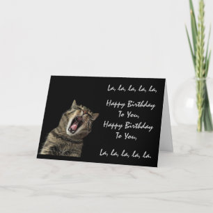 Tarjeta de saludo de cumpleaños feliz canto de gat