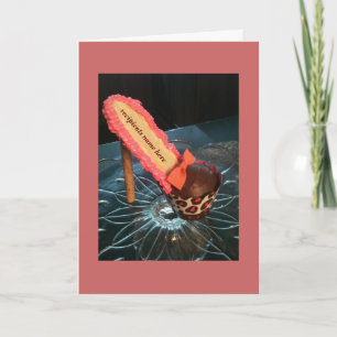 Tarjeta de saludo de cupcakes de tacón alto