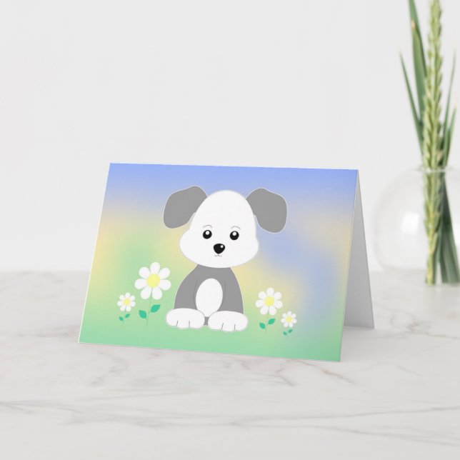 Tarjeta de saludo de Cute Puppy (Anverso)