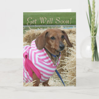 Tarjeta de saludo de Dachshund para recuperarse pr