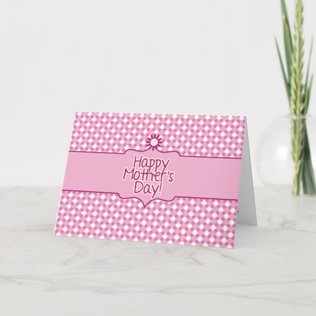 Tarjeta de saludo de Día de la Madre Pink White Po (Anverso)