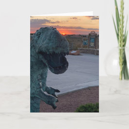 tarjeta de saludo de dinosaurio