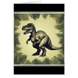 Tarjeta de saludo de Dinosaurio Trendy T-Rex