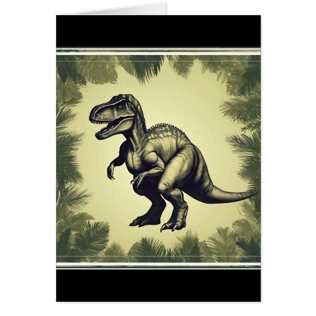 Tarjeta de saludo de Dinosaurio Trendy T-Rex (Frente)