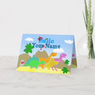 Tarjeta de saludo de Dinosaurios Personalizados Cu
