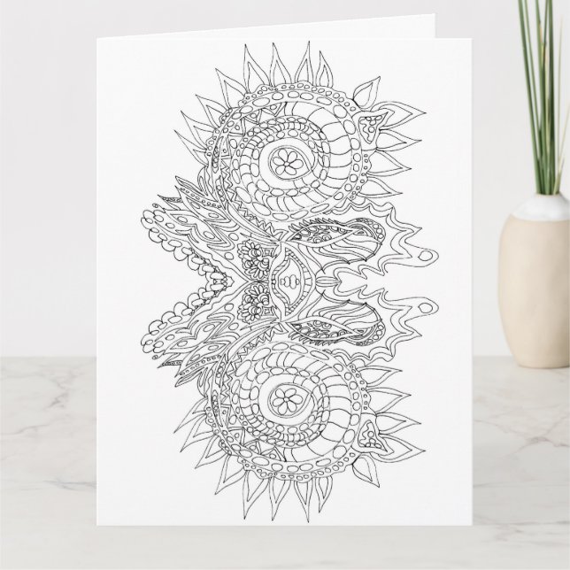 tarjeta de saludo de doodle abstracto de color me (Anverso)