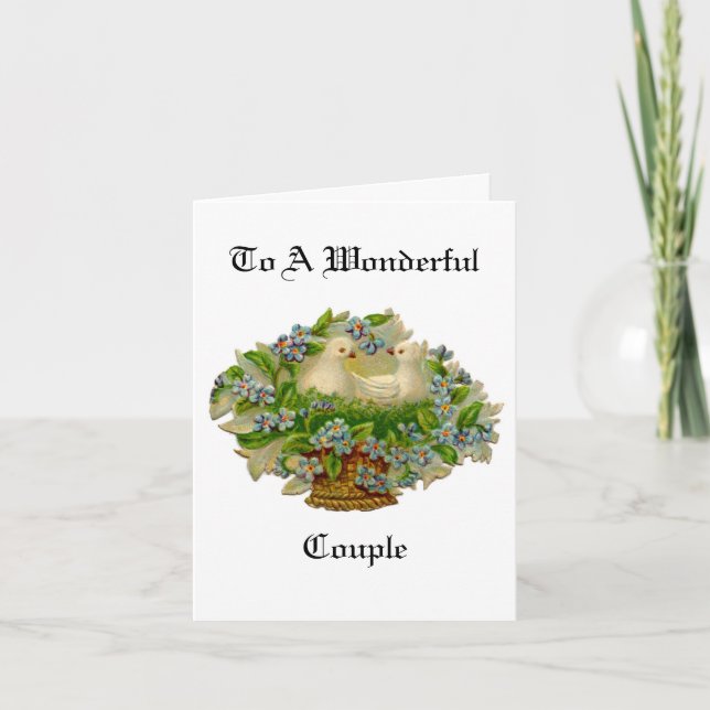 Tarjeta de saludo de Doves In Basket Aniversario (Anverso)