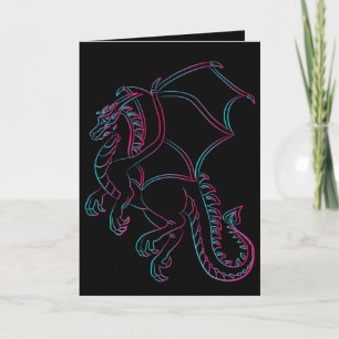 tarjeta de saludo de dragón volante