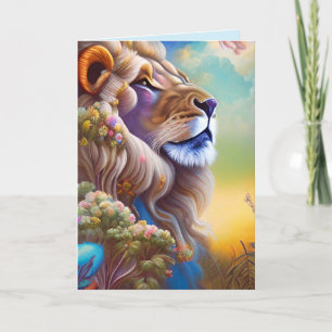 tarjeta de saludo de dream lion