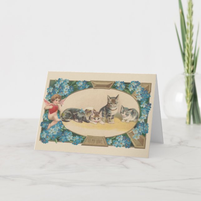 Tarjeta de saludo de El día de San Valentín Gato d (Anverso)