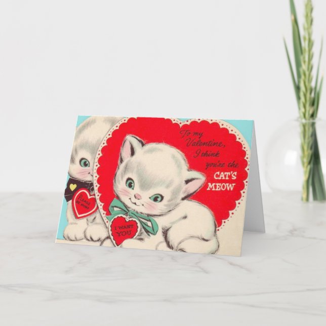 Tarjeta de saludo de El día de San Valentín Gato V (Anverso)