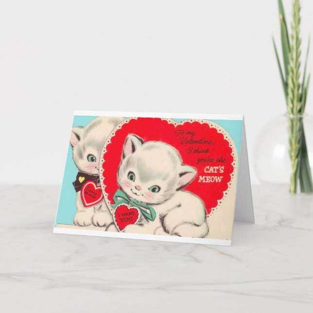 Tarjeta de saludo de El día de San Valentín Gato V (Anverso)