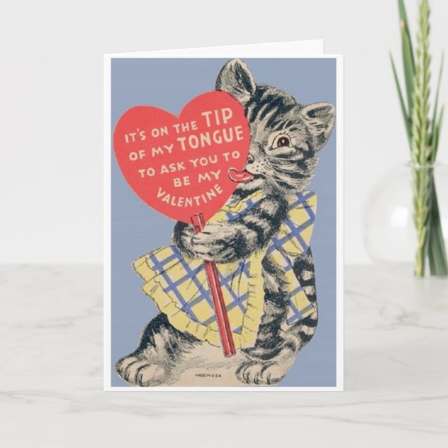Tarjeta de saludo de El día de San Valentín Gato V (Anverso)