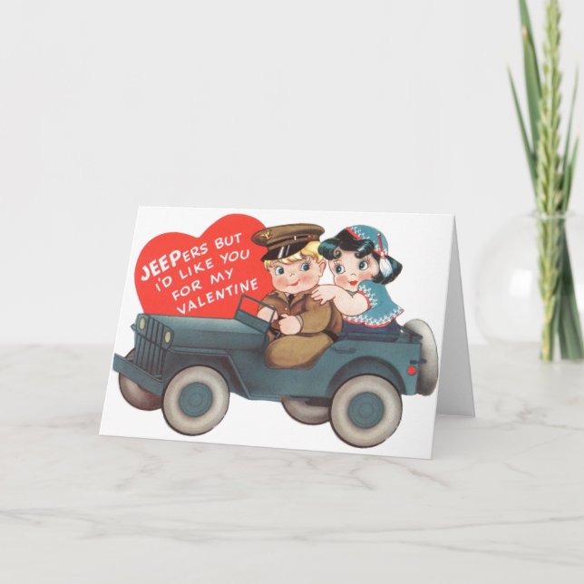 Tarjeta de saludo de El día de San Valentín milita (Anverso)