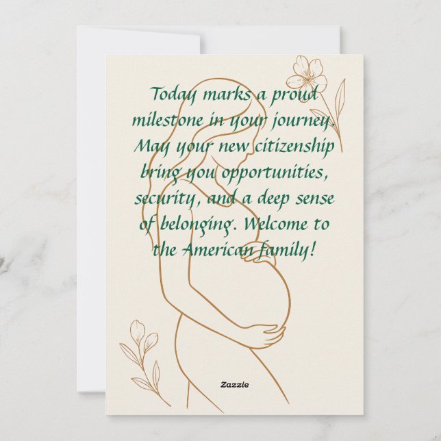 Tarjeta de saludo de Embarazo minimalista (Reverso)